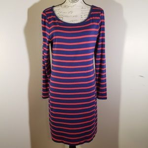 Old Navy Striped Blue Red T-Shirt Dress